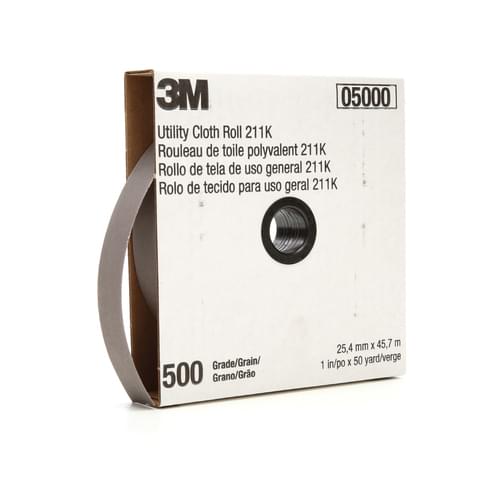 Utility Cloth Roll, 211K, grade 500, J-weight, 1 in x 150 ft (25.4 mm x 45.72 m)