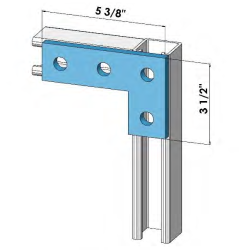 Strut 4 Hole Flat 90° Plate  