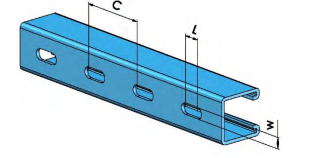 1" Strut Half Slot 12Ga Galv