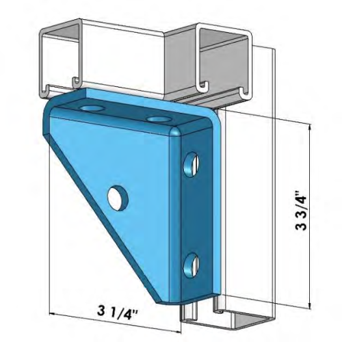 Strut 4 Hole Right Gusset Angle Fitting  
