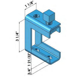 Strut Beam Clamp 1-21/32" Opening 