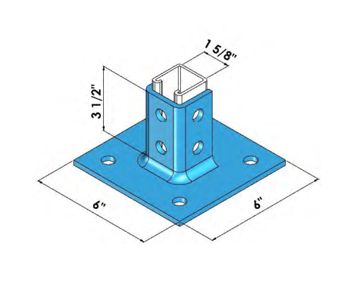 Strut Single Post Base  