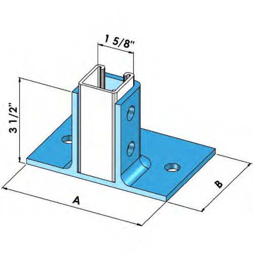Strut Flush Back Single Post Base  