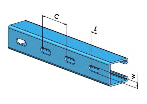 1" Strut Half Slot Stainless 304