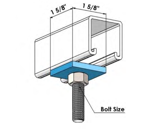 Strut 1/4 - 5/16 Square Washer 11/32 Hole Hdg