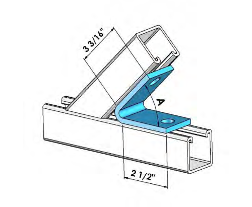 Strut 2 Hole 60° Closed Angle Fitting 