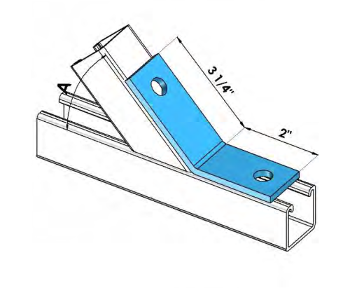 Strut 2 Hole 60° Open Angle Fitting 