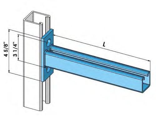 Strut 6" Single Channel Bracket 2 Hole