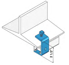 Strut Beam Clamp 3/8 Thick 2 1/2 Opening 