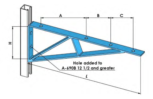10" Cantilever Flat Bar Bracket