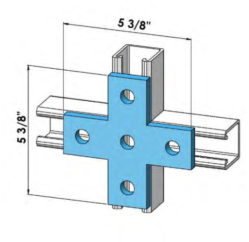 Strut 5 Hole Flat X Plate  