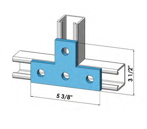 Strut 4 Hole Flat Tee Plate  