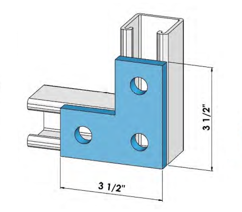 Strut 3 Hole Flat 90° Plate 