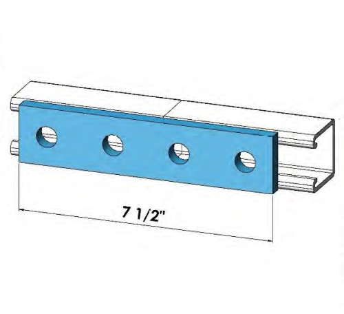 Strut 4 Hole Flat Plate  