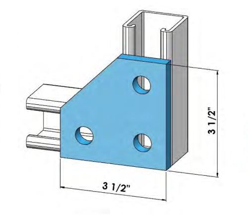 Strut 3 Hole Flat Plate 