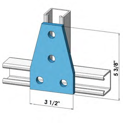 Strut 4 Hole Flat Tee Plate  