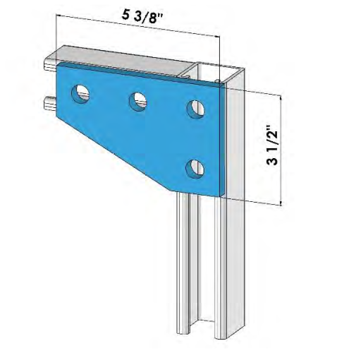 Strut 4 Hole Flat Corner Plate  