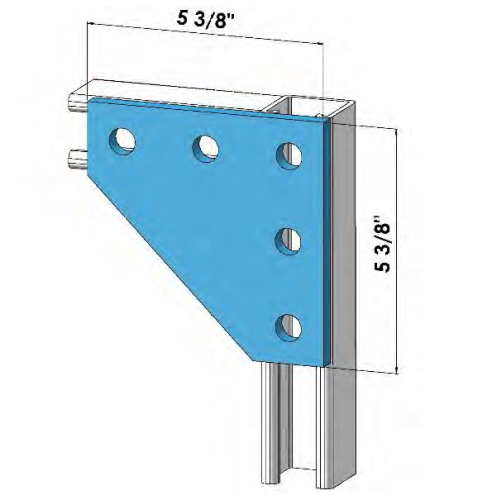 Strut 5 Hole Flat Corner Plate  