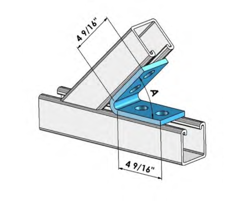 Strut 4 Hole 60° Closed Angle Fitting 