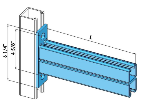 Strut 12" Back/Back Channel Bracket 2 Hole