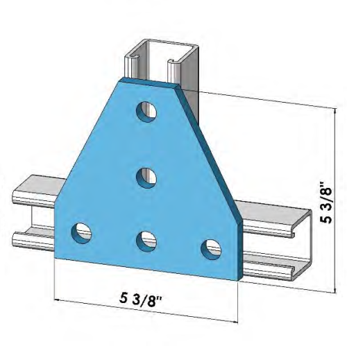 Strut 5 Hole Flat Tee Plate  