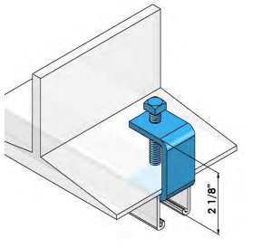 Strut Beam Clamp 3/8 Thick 2 1/8 Opening 