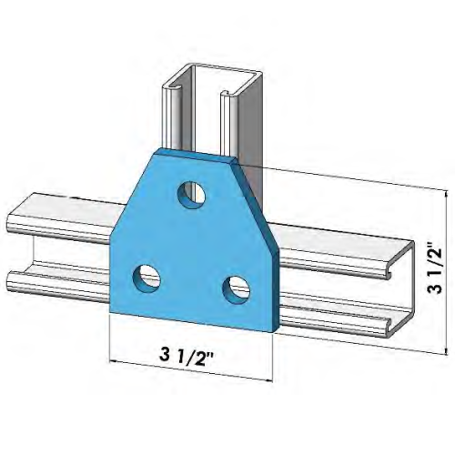 Strut 3 Hole Flat Tee Plate  
