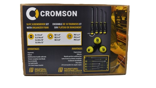 Screwdrivers Set Of 10 With Storage Tray