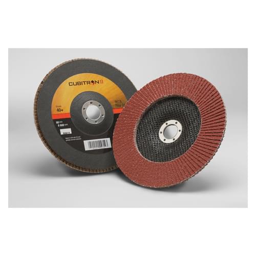 Cubitron, II Flap Disc, 967A, T27, 40+, Y-weight, 7 in x 7/8 in