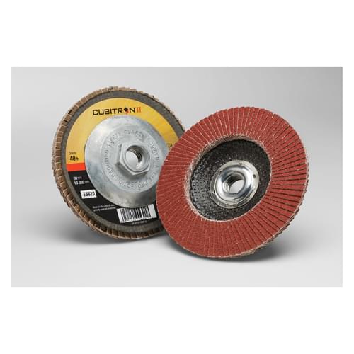Cubitron, II Flap Disc, 967A, T29, Quick Change, 40+, Y-weight, 4-1/2 in x 5/8-11 in