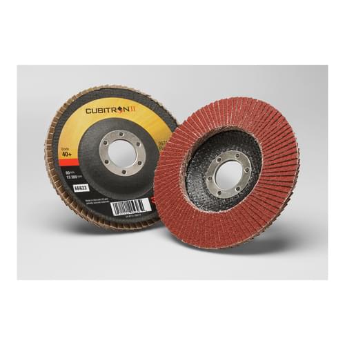 Cubitron, II Flap Disc, 967A, T29, 40+, Y-weight, 4-1/2 in x 7/8 in