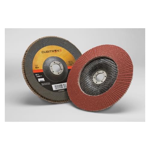 Cubitron, II Flap Disc, 967A, T29, 60+, Y-weight, 7 in x 7/8 in
