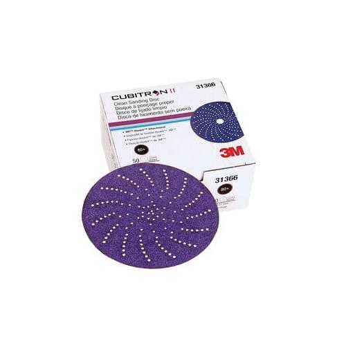 Cubitron, II Hookit, Clean Sanding Abrasive Disc 31367, 5 in, 120+ Grade, 50 Discs/Carton, 4 Cartons/Case