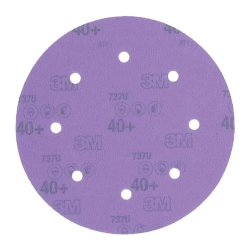 Cubitron, II Hookit, Clean Sanding Abrasive Disc, 737U, 31375, 40+, 8 in (20.32 cm)