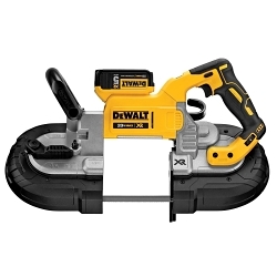  Brushless Deep Cut Portable Cordless Band Saw Kit, 5 x 4-3/4 in Cutting, 44-7/8 in L Blade, 20 V DC