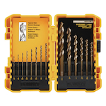 Drill Bit Set, 1/16 in Min Drill Bit, 3/8 in Max Drill Bit, 135 deg Drill Point Angle, 14 Pieces