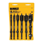 Heavy Duty Spade Drill Bit Set, 3/8 in Min Drill Bit, 1 in Max Drill Bit, 6 Pieces
