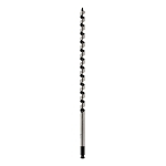 Long Power Ship Auger Bit, 9/16 in Dia, 17 in OAL, 12 in L Hollow Center Flute, 7/16 in Shank