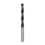 Brad Point Drill Bit, 3/8 in Dia, 5-1/4 in OAL, 3-1/2 in L, 3/8 in Shank