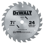 Circular Saw Blade, 7-1/4 in Dia x 0.045 in THK, 5/8 in Arbor, 24 Teeth
