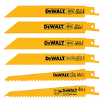 Straight Tapered Back Reciprocating Saw Blade Set, 6 Pieces, 6 in L x 3/4 in W Blade