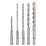 Hammer Drill Bit Set, 3/16 in Min Drill Bit, 1/2 in Max Drill Bit, 135 deg Drill Point Angle, 5 Pieces