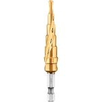 High Performance Impact-Rated Step Drill Bit , 3/16 in Dia Min Hole