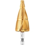 High Performance Step Drill Bit, 7/8 in Dia Min Hole, 1-1/8 in Dia Max Hole