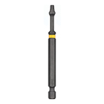 Impact Driver Bit, #1 Square Point, 3-1/2 in OAL, 1/4 in, Steel