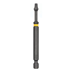Impact Driver Bit, #3 Square Point, 3-1/2 in OAL, 1/4 in, Steel