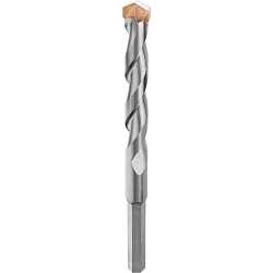 Hammer Drill Bit, 1/4 in Drill Bit, 1/4 in 3-Flat Shank