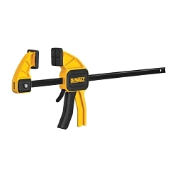 1-Handed Large Trigger Clamp, 12 in Clamping, 3-1/4 in D Throat, Steel Bar