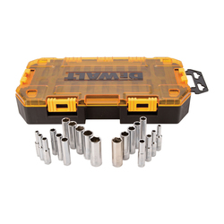 Deep Length Socket Set, 6 Points, 1/4 in Drive, 20 Pieces