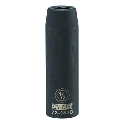 Deep Length Socket, 1/2 in, 1/2 in